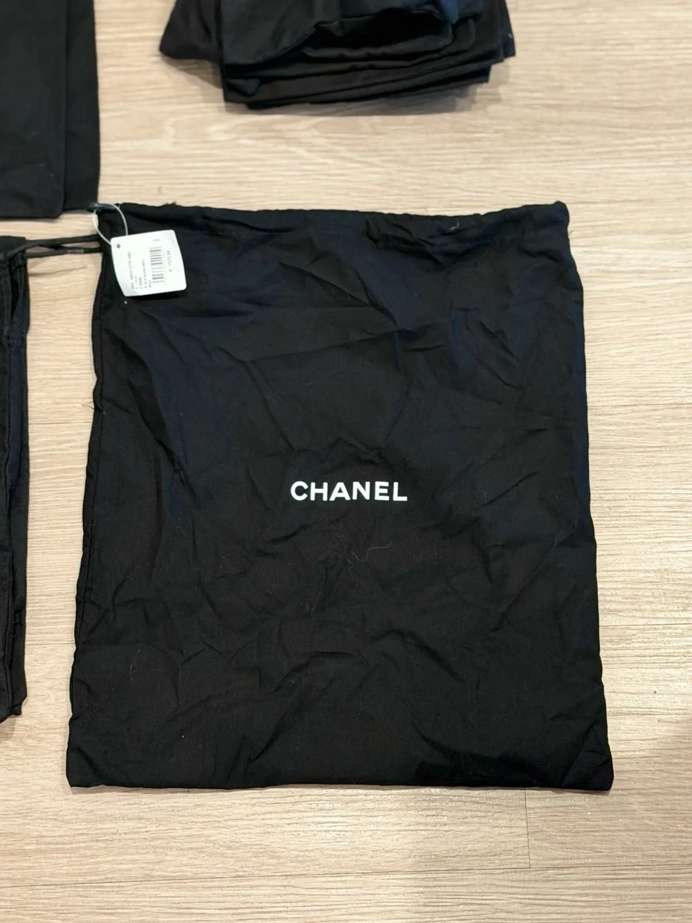 Chanel dusts shoes and hand bags all black bulks assorted sizes 33 total most of